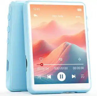 Amazon Mp3-speler, 64 gb, bluetooth 5.3 mechen 2,4 inch touchscreen, draagbare mp3-speler voor hardlopen met line-in-opname, fm-radi aanbieding