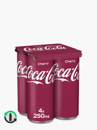 Flink Coca cola cherry 4-pack 25cl aanbieding