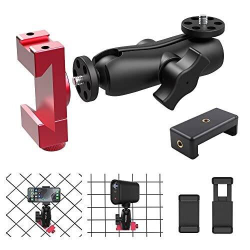 Unstincer aluminium fence mount para smartphone/camera, 180° 360