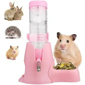 Amazon Diyife hamster drinkfles, [125ml] huisdier waterfles geen lekkage, automatische drinkwaterdispenser + voerbak + bodemgrot 3-i aanbieding