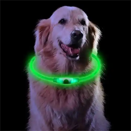 Pakket van 2 lichthangers voor honden, Tubasion RGB-kleur 17,8 cm, oplaadbare lichthalsband voor honden, USB-C en waterdichte hondenverlichting voor hardlopen, kamperen
