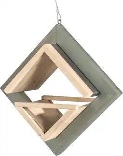 Intratuin Intratuin vogelvoederhuis kubus groen 39 x 19 x 39 cm aanbieding