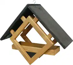 Intratuin Intratuin vogelvoederhuis kubus zwart 40 x 15 x 37 cm aanbieding