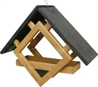 Intratuin Intratuin vogelvoederhuis kubus zwart 40 x 15 x 37 cm aanbieding