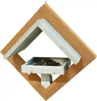 Intratuin Intratuin vogelvoederhuis kubus grijs 39 x 19 x 39 cm aanbieding