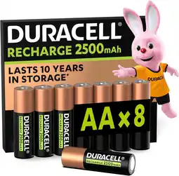 Amazon Duracell rechargeable aa 2500mah batterijen, verpakking van 8 aanbieding