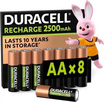 Amazon Duracell rechargeable aa 2500mah batterijen, verpakking van 8 aanbieding