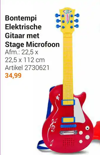 Lobbes Bontempi Elektrische Gitaar met Stage Microfoon 22,5 x 22,5 x 112cm aanbieding