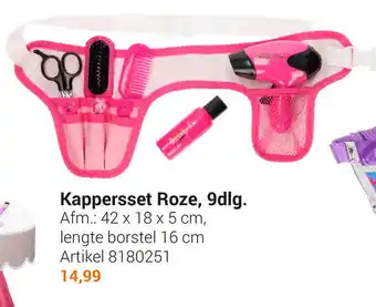 Lobbes Kappersset Roze, 9dlg 42 x 18 x 5cm aanbieding