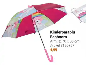 Lobbes Kinderparaplu Eenhoorn 70 x 60 cm aanbieding