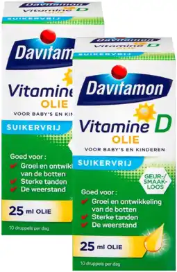 De Online Drogist Davitamon vitamine d olie multiverpakking 2x25ml aanbieding