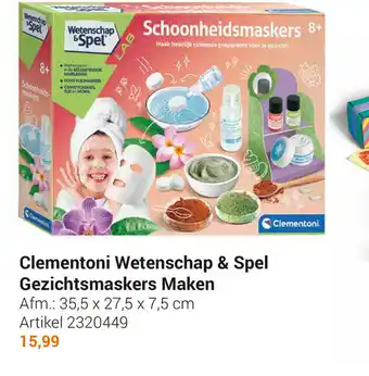 Lobbes Clementoni Wetenschap & Spel Gezichtsmaskers Maken 35,5 x 27,5 x 7,5cm aanbieding