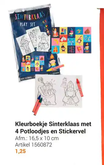 Lobbes Kleurboekje Sinterklaas met 4 Potloodjes en Stickervel 16,5 x 10cm aanbieding