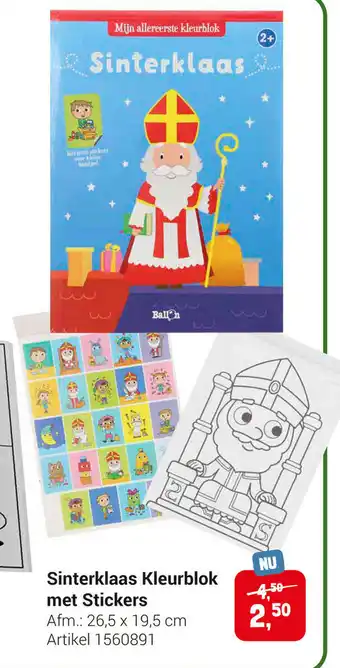 Lobbes Sinterklaas Kleurblok met Stickers 26,5 x 19,5cm aanbieding