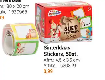 Lobbes Sinterklaas Stickers, 50st 4,5 x 3,5cm aanbieding