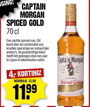 Dirck 3 CAPTAIN MORGAN SPICED GOLD 70 cl aanbieding