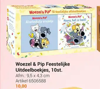 Lobbes Woezel & Pip Feestelijke Uitdeelboekjes,10st 9,5 x 4,3cm aanbieding