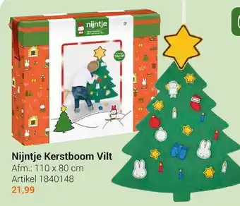 Lobbes Nijntje Kerstboom Vilt 110 x 80cm aanbieding