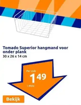 Action Tomado Superior hangmand voor onder plank 30 x 26 x 14 cm aanbieding