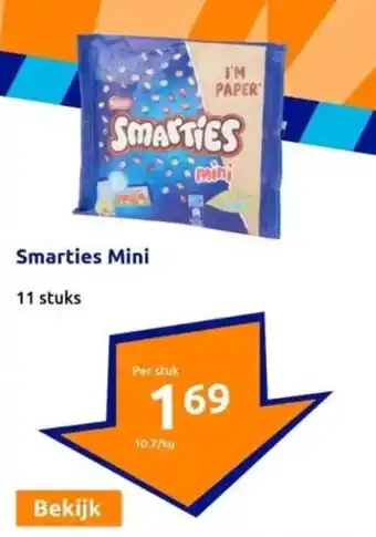 Action Smarties Mini 11 stuks aanbieding