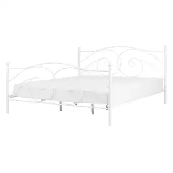 Beliani Bed metaal wit 140 x 200 cm dinard aanbieding