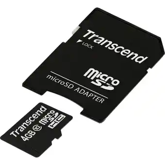 Conrad Transcend premium microsdhc-kaart 4 gb class 10 incl. sd-adapter aanbieding