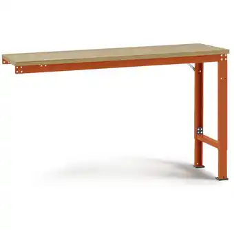 Conrad Manuflex au8075.2001 werk aanschuiftafel universele speciale met multiplex plaat, bxdxh = 1500 x 1200 x 722-1022 mm rood-oran aanbieding