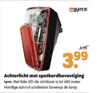 Plentyparts Achterlicht Met Spatbordbevestiging Lynx aanbieding