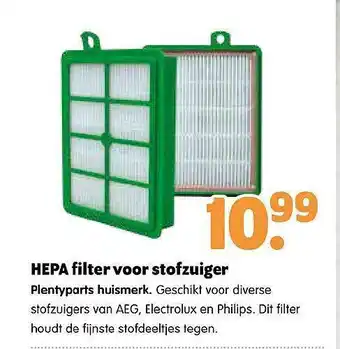 Plentyparts Hepa Filter Voor Stofzuiger Plentyparts Huismerk aanbieding