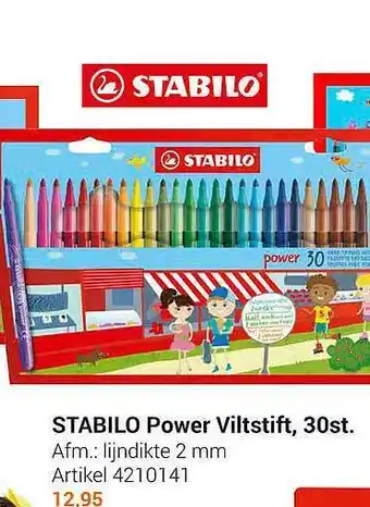 Lobbes Stabilo Power Viltstift, 30st. aanbieding