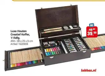 Lobbes Luxe Houten Creatief Koffer, 115dlg. aanbieding