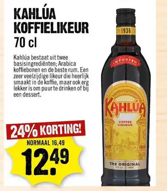 Dirck 3 Kahlúa Koffielikeur 24% Korting aanbieding