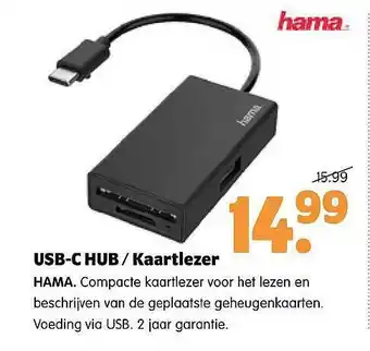 Plentyparts USB-C Hub - Kaartlezer Hama aanbieding