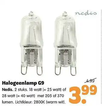 Plentyparts Halogeenlamp G9 Nedis aanbieding