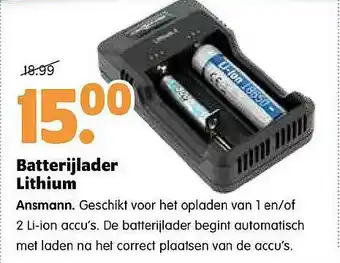 Plentyparts Batterijlader Lithium Ansmann aanbieding