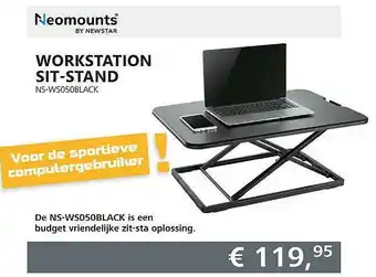 Informatique Neomounts By Newstar Workstation Sit-Stand NS-WS050Black aanbieding