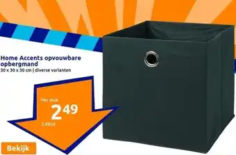 Action Home accents opvouwbare opbergmand aanbieding