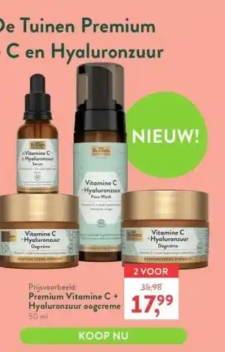 Holland & Barrett Premium vitamine c + hyaluronzuur oogcreme aanbieding