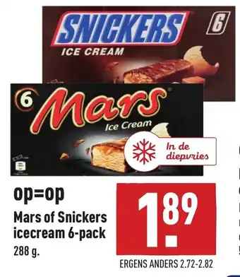 ALDI Mars of Sneakers Ice Cream 6-pack 288g aanbieding