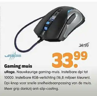 Plentyparts Gaming Muis Urage aanbieding