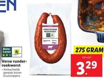 Lidl Verse runderrookworst 275 GRAM aanbieding