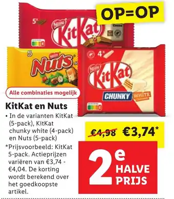 Lidl KitKat en Nuts aanbieding