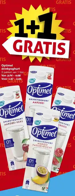 Hoogvliet Optimel drinkyoghurt 1 liter aanbieding