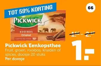 Coop Pickwick Eenkopsthee aanbieding