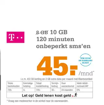 Telecombinatie T-mobile iPhone 12 64 GB aanbieding