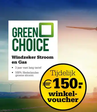 Telecombinatie Green Choice Windzeker Stroom en Gas aanbieding