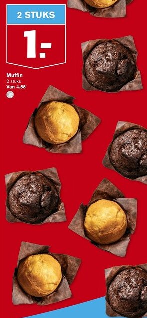 Hoogvliet Muffin 2 stuks aanbieding