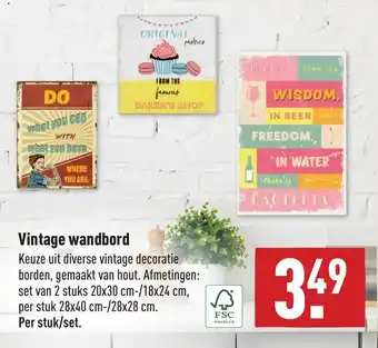 ALDI Vintage wandbord aanbieding