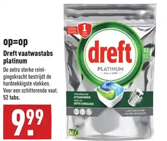 ALDI Dreft Platinum vaatwastabletten 52st aanbieding
