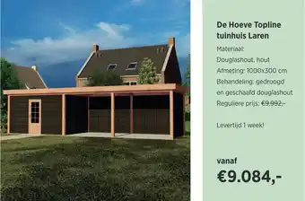 De Hoeve Buitenleven De hoeve topline tuinhuis laren aanbieding